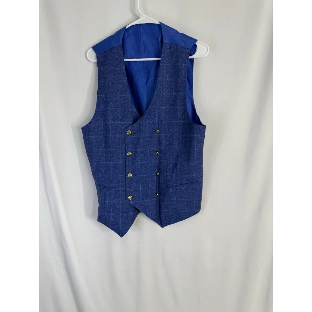 NWT Stacy Adams Blue Windowpane Sport Coat Blazer 40R Hybrid Exclusive MSRP $549